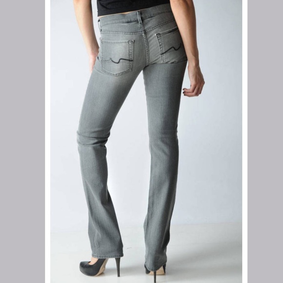 7 FOR ALL MANKIND Y2K low rise STRAIGHT Leg jeans - washed grey - Picture 2 of 8